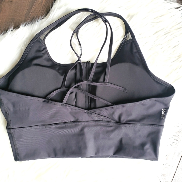 NWOT Tonic Longline Sports Bra Front-Zip Black Size L - Picture 2 of 6